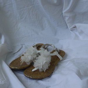 Floral White Sandals Jaclyn Smith